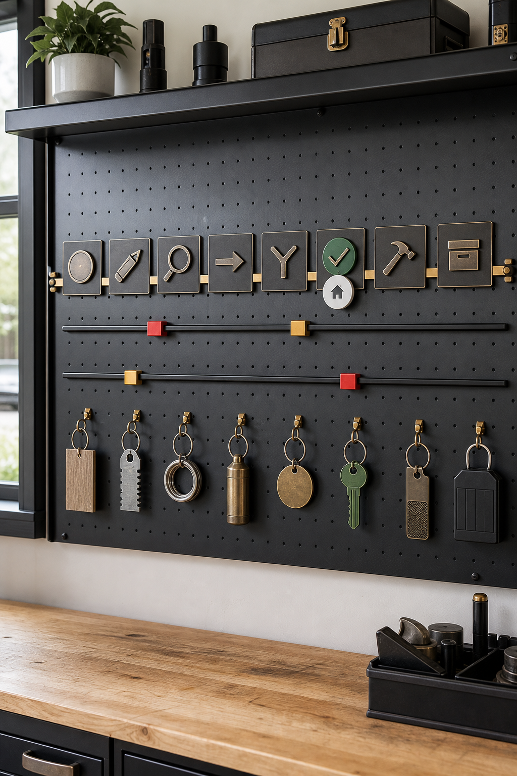 A physical workshop workflow board shows intake, drafting, review, sending, decision, approval, field release, and archive stages.